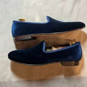 Del Toro | Shoes | Del Toro Blue Velvet Slipon Loafers  display picture 1